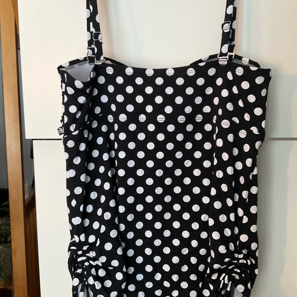 Polka Dot Black and White Tankini - Picture 2 of 6